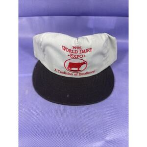 Vintage World Dairy Expo 1995 Trucker Snapback Hat Adjustable Purple